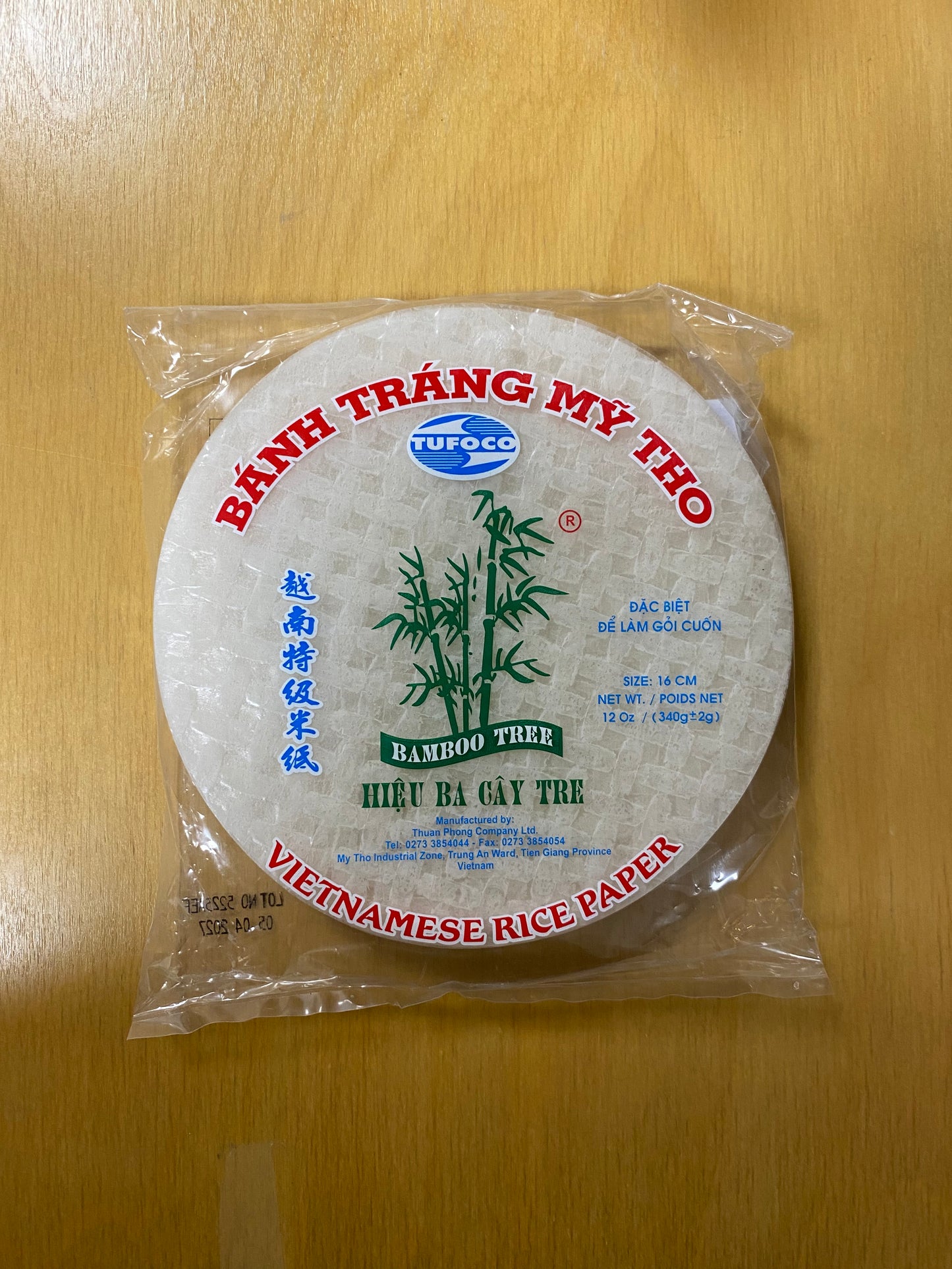 Bamboo Tree Rice Paper 16cm round/Bánh tráng tròn 16cm 340gr
