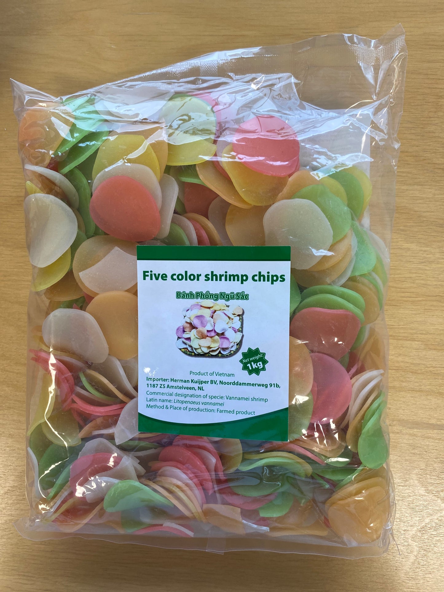 Sa Giang five color shrimp chips/Bánh phồng tôm 5 màu 1kg