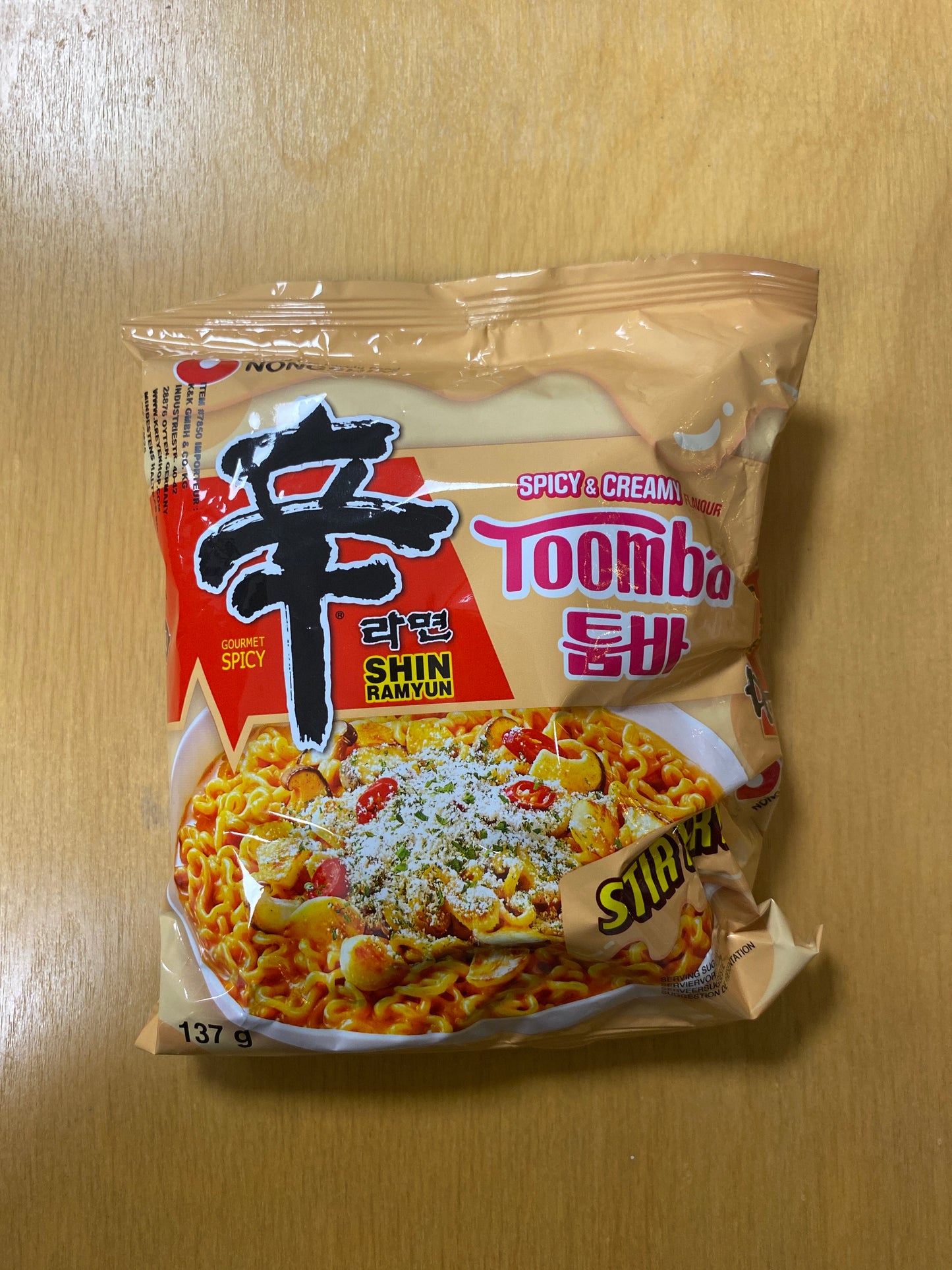 Nongshim Toomba Spicy Cream Noodles 111gr