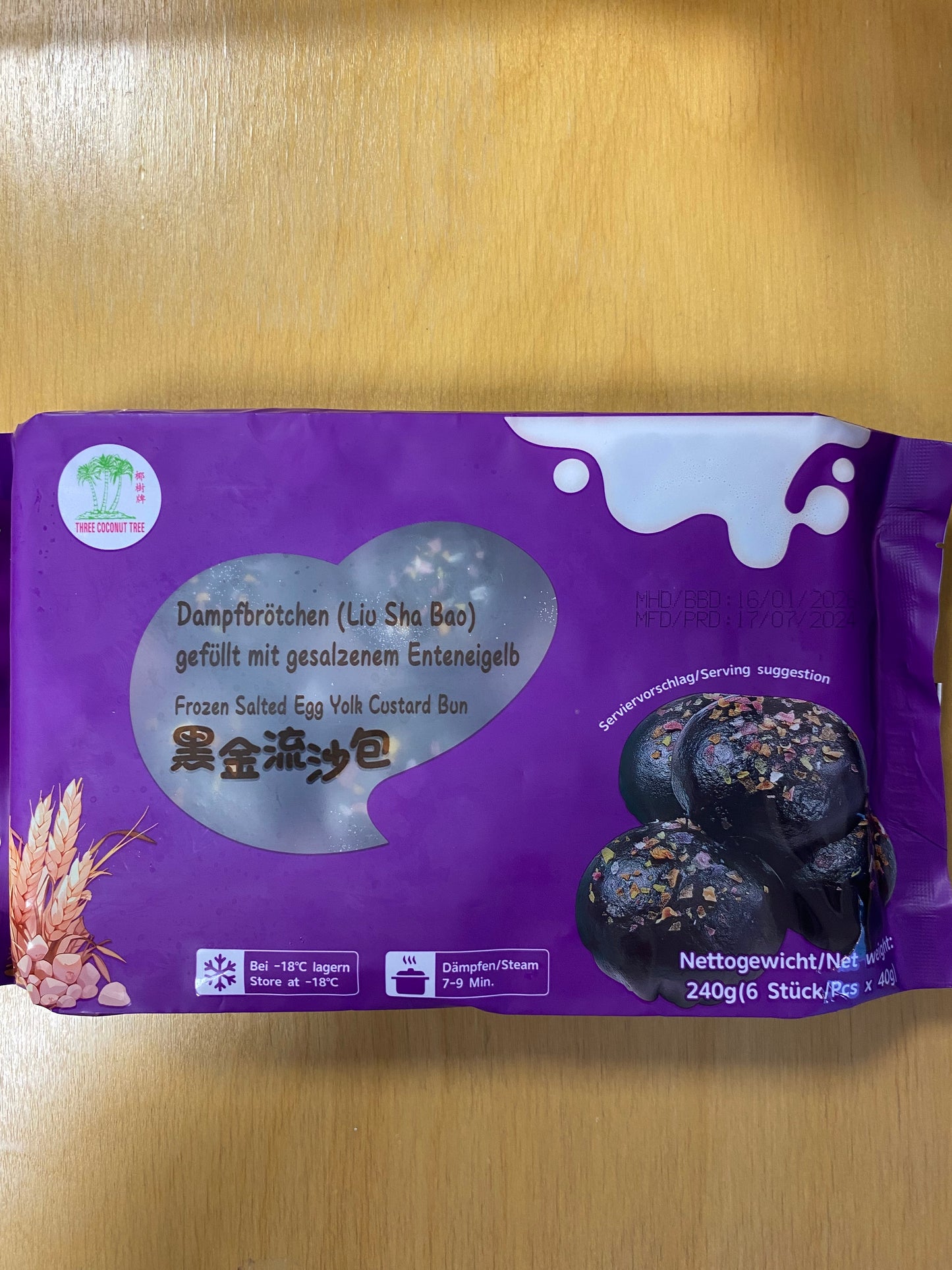 TCT salted egg yolk lava bun/Bánh bao trứng muối lava 240gr