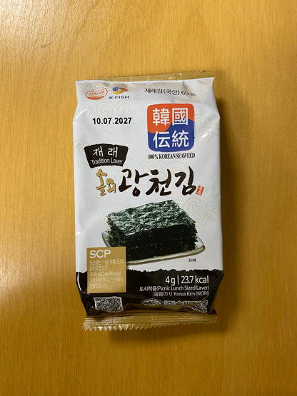 F&C seaweed snack original flavor/Snack rong biển vị nguyên bản 4g