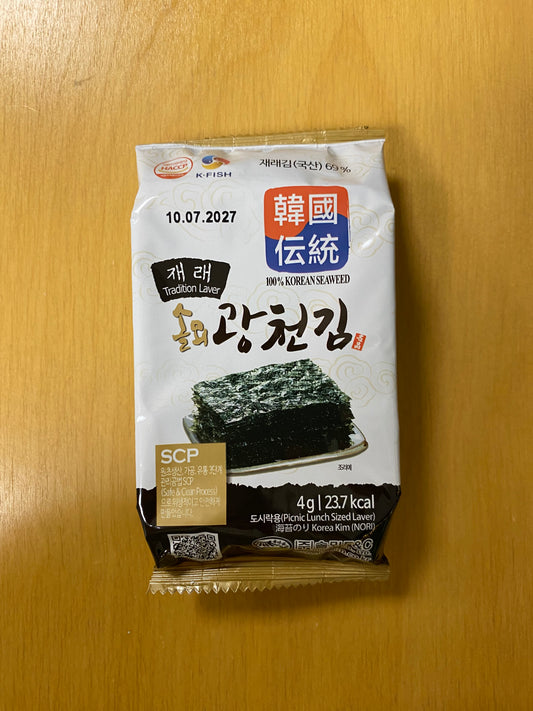 F&C seaweed snack original flavor/Snack rong biển vị nguyên bản 4g
