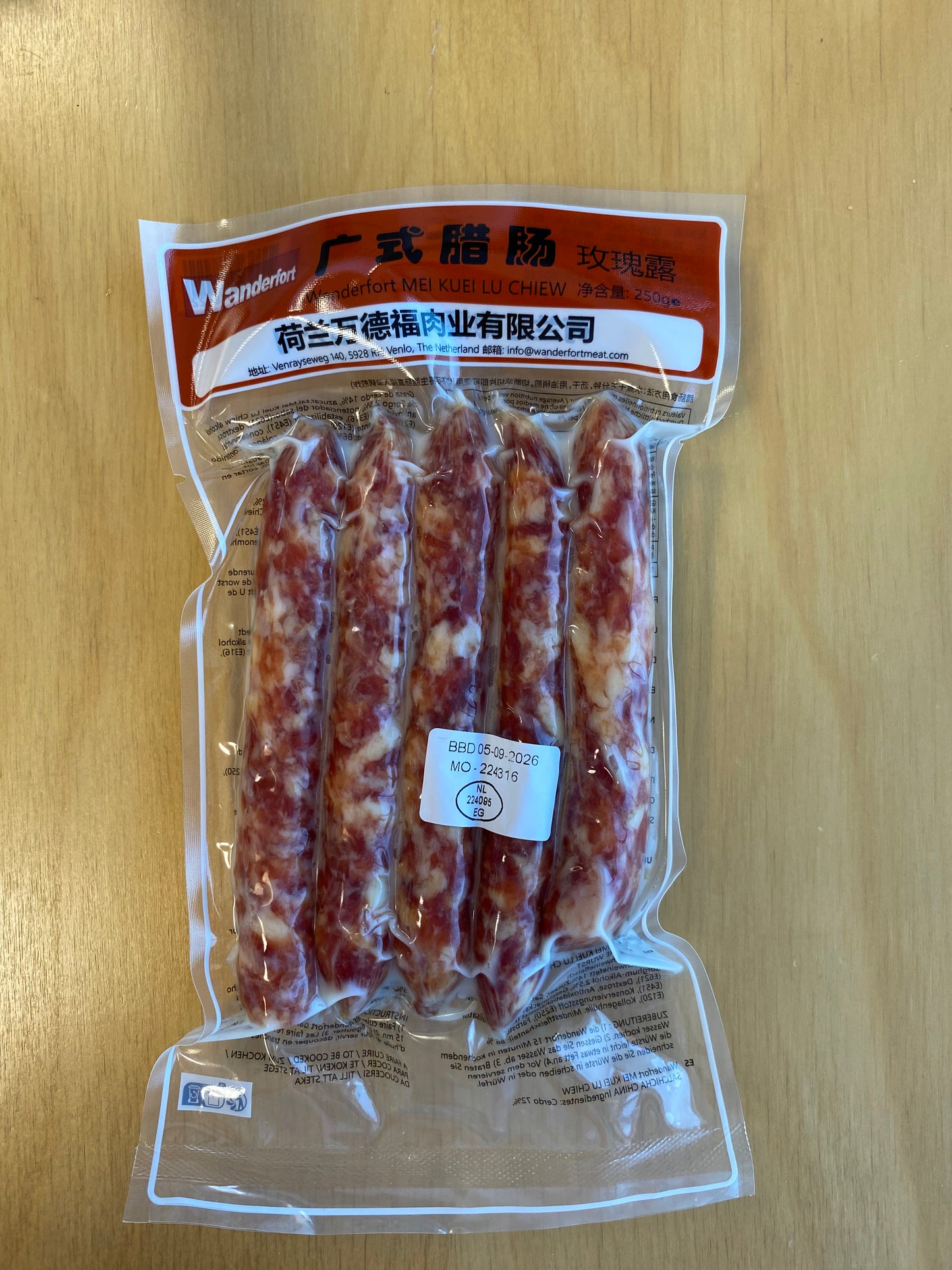 Wanderfort Cantonese sausage/Lạp xưởng 250gr