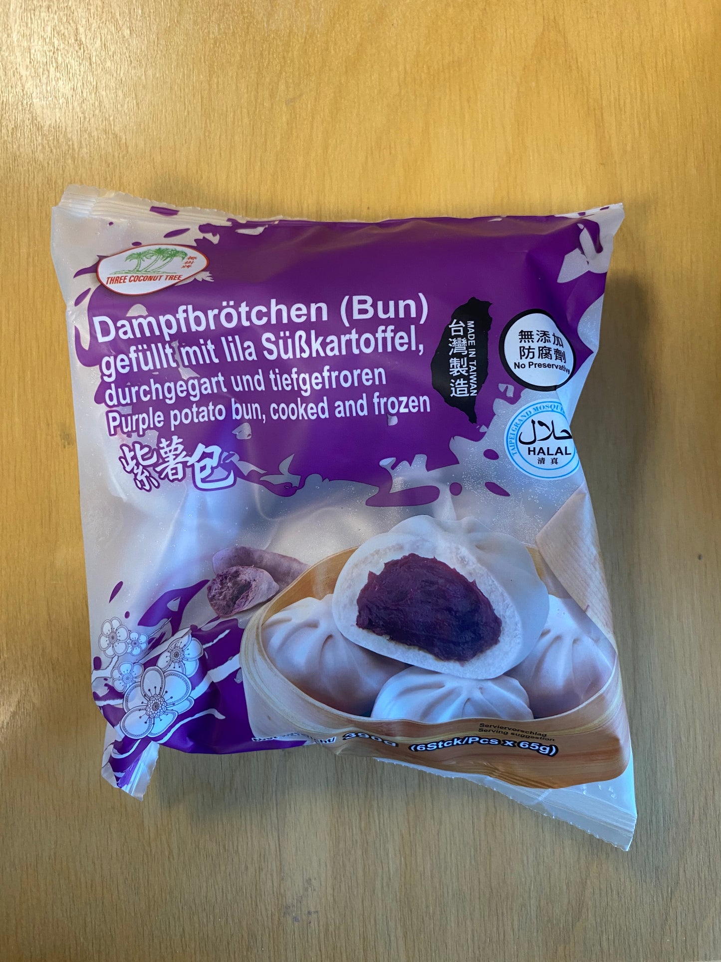 TCT purple potato buns/ Bánh bao nhân khoai lang tím 390gr