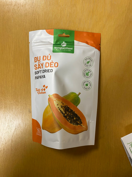 NLF soft dried papaya/Đu đủ sấy dẻo 75gr