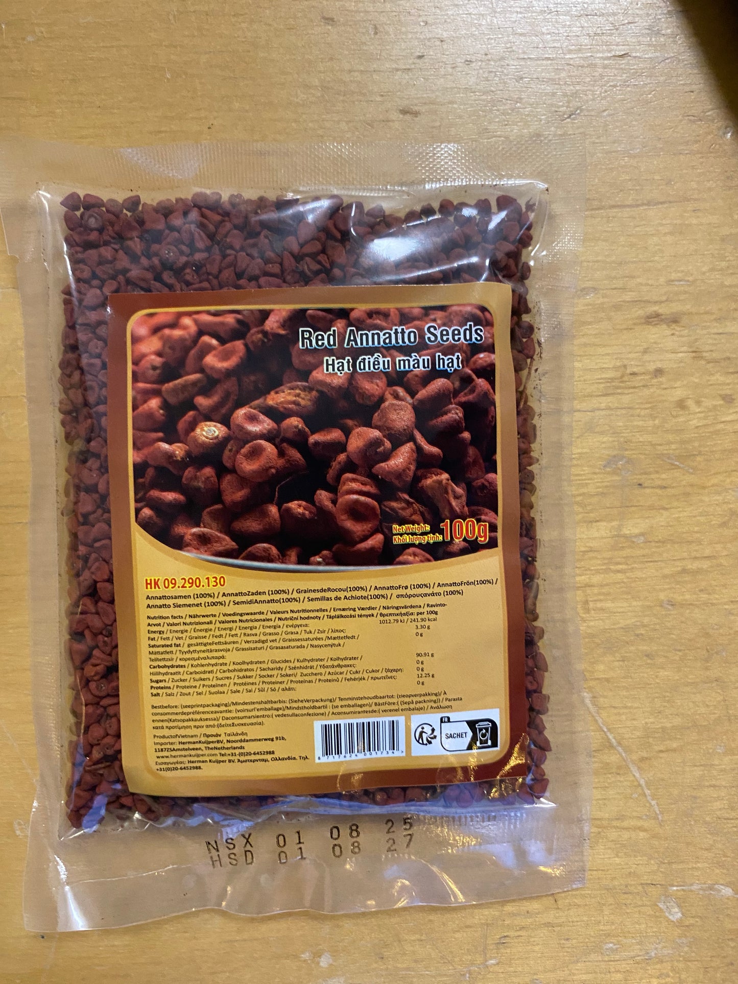 Red Annatto Seeds/Hạt điều màu 100gr